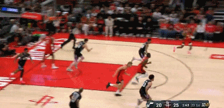 风驰电掣！杰伦-格林疾速推反击 申京快下单臂劈扣&火箭11-0！